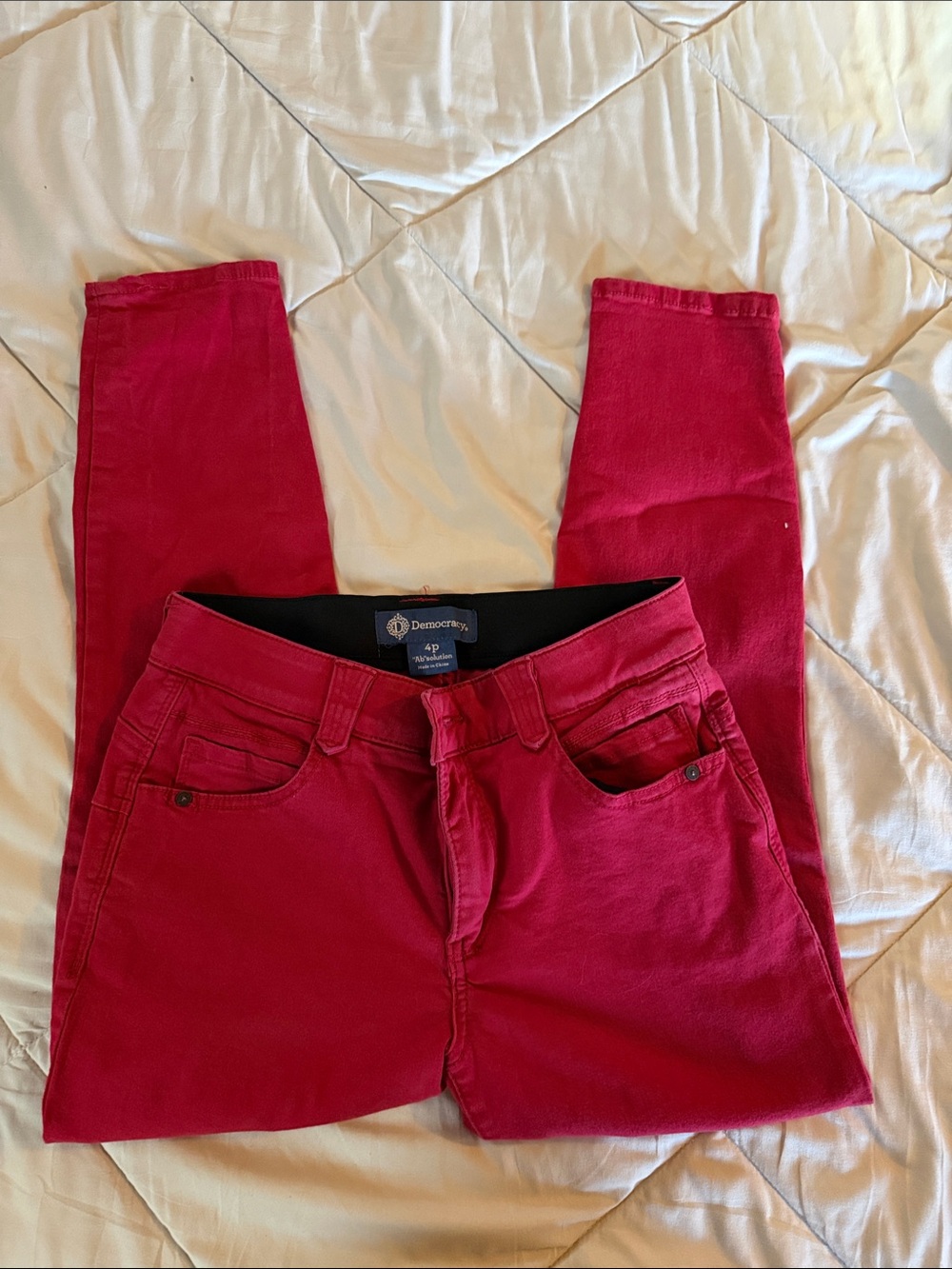 Democracy Skinny Stretch Jeans in Vibrant Red